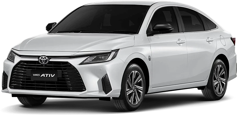 White Toyota Yaris Ativ sedan