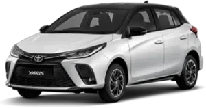 White Toyota Yaris hatchback