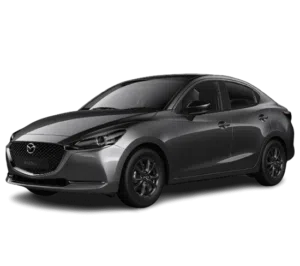 Grey Mazda 2 sedan