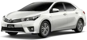 White Toyota Altis sedan