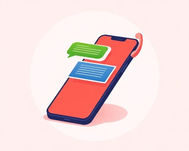 Illustration of a smartphone with chat bubbles — message 3M Car Rental